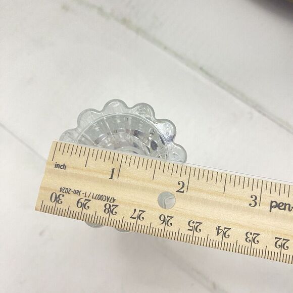 Vintage Pair Ribbed Crystal Glass 4.25" Taper Votive Reversible Candle Holders - Picture 5 of 6